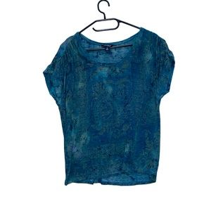 Lucky Brand Aqua Design T-Shirt Size Medium